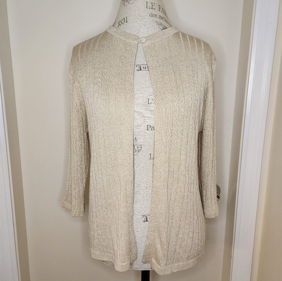 Wasserman gold silk cardigan - Picture 1 of 9